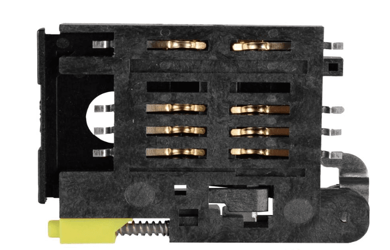 6 Pin Push Push Sim Card Holder Yellow Button - SI-3118-D